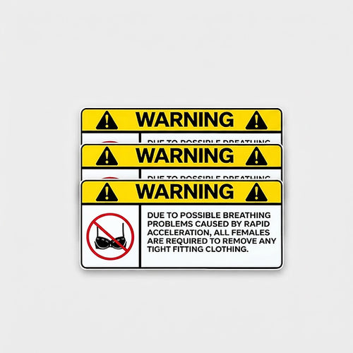 Warning Sticker — Funny 'Remove Tight Clothing' Vinyl Decal (Square)
